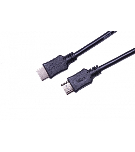 Кабель HDMI C-HM-HM-1.8M Wize, 1.8 м, v.2.0, 19M/19M, позол.разъемы, экран, черный, пакет