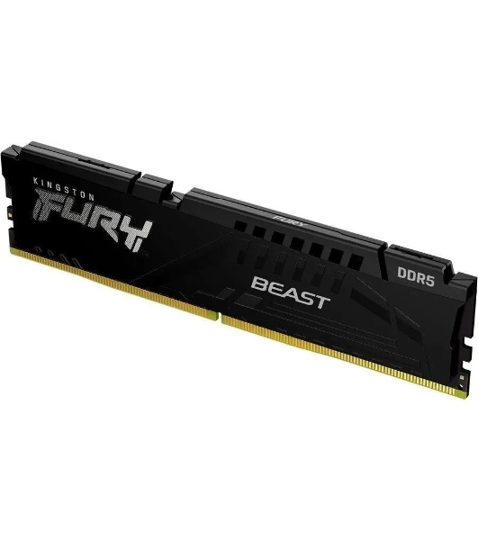 Оперативная память Kingston Fury Beast, DDR5, 16Gb (1x16Gb), 6400MHz, CL32, DIMM, с радиатором, черный