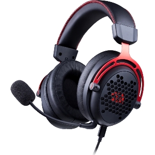 Гарнитура Redragon Diomedes чёрный/красный, проводная, USB / mini jack 3.5 мм