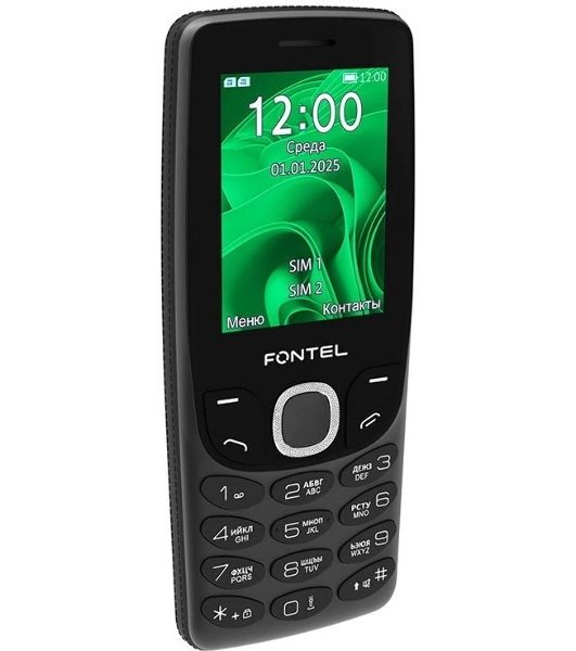 Мобильный телефон FONTEL FP250 черно-зеленый