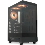 Компьютерный корпус HSPD F510, Panoramic Mid Tower, черный, TG, 0.5 SPCC, 3x120мм ARGb ATX, mATX, mITX 180/280/160мм 1x2.5', 1x3.5', 7xPCI 2xUSB-A 3.0 356x218x467мм, фото 1
