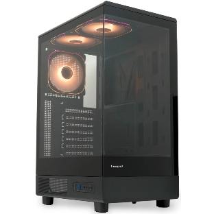 Компьютерный корпус HSPD F510, Panoramic Mid Tower, черный, TG, 0.5 SPCC, 3x120мм ARGb ATX, mATX, mITX 180/280/160мм 1x2.5', 1x3.5', 7xPCI 2xUSB-A 3.0 356x218x467мм