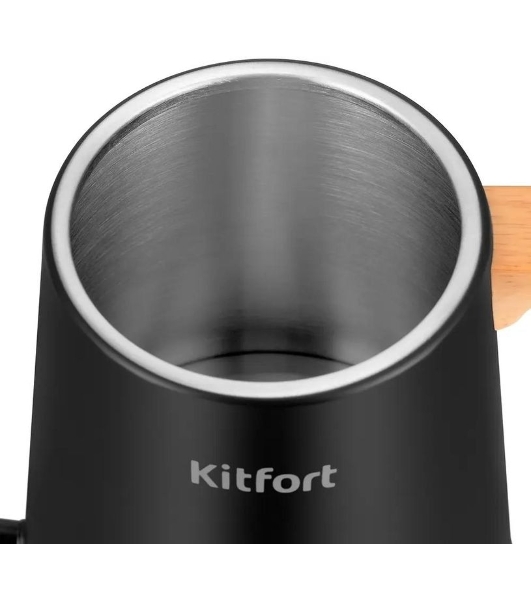 Чайник электрический Kitfort КТ-6726 1л. 1200Вт черный/дерево корпус: нерж.сталь/пластик