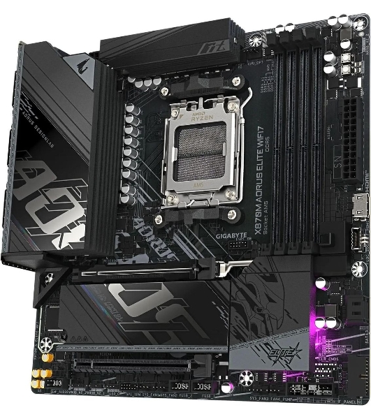 Материнская плата Gigabyte X870M AORUS ELITE WIFI7, AM5, AMD X870, 4xDDR5, 4xSATA, 4xM.2, 1xPCIe 5.0 x16, 1xPCIe 4.0 x4, 1xPCIe 3.0 x2, 1xHDMI, 2xUSB Type-C, 1x2.5Gb LAN, Wi-Fi 7, Bluetooth 5.4, 2xUSB-C USB4, 2xUSB-A 10Gbps, 4xUSB-A 5Gbps, 4xUSB-A 2.0, S/PDIF, 2x3.5 мм, 7.1, mATX