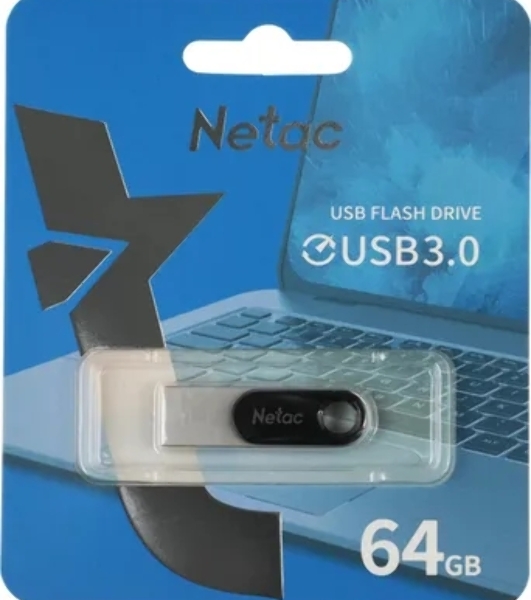 Флешка USB Netac U278 (NT03U278N-128G-32PN), 128Gb, USB 3.0, R/W 110/45, серебристый/черный