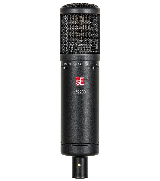 Микрофон конденсаторный sE Electronics SE 2200 20 Гц - 20 кГц, кардиоида, комплектация: металлический поп-фильтр, держатель типа паук, резьбовой переходник на микрофонную стойку