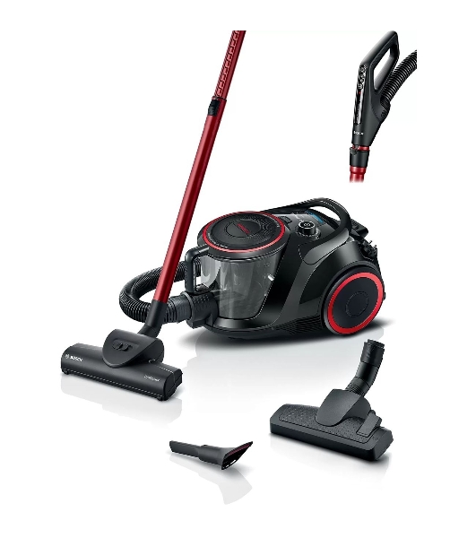 Пылесос Bosch BGS41POW1 черный/красный, 350/700 Вт, уборка сухая, пылесборник контейнер 2.4 л