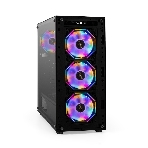 Компьютерный корпус Miditower ExeGate i3 BASE-NPX700 (ATX, БП 700NPX с вент. 12 см, с окном, 1*USB+1*USB 3.0, аудио, 4 вент. 12см с RGb подсветкой), фото 1