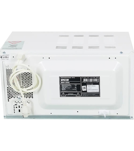 Микроволновая печь Mystery MMW-2009G белый, 20 л, 700 Вт, переключатели - поворотный механизм