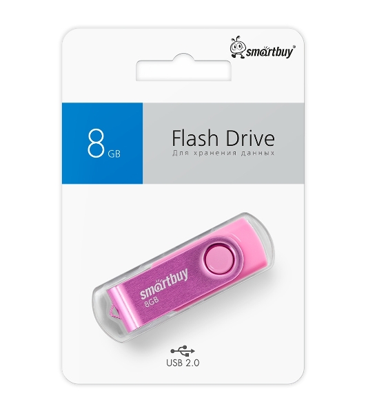 Флешка USB Smartbuy Twist Pink (SB008Gb2TWP), 8Gb, USB 2.0, R/W 15/5, розовый