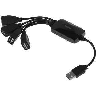 USB-концентратор Buro BU-HUB4-0.3-U2.0-Splitter, USB 2.0, USB 4 порта, USB