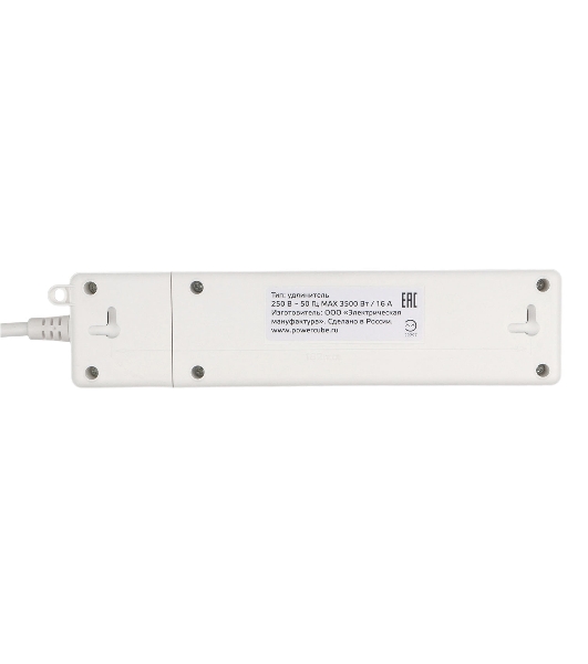 Бытовой удлинитель PowerCube, 2 р с/з вык.,3USB, 3500 Вт, 16А, 1.9 м, 3x1,0 (белый) PC-4-2M