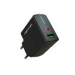 Сетевое зарядное устройство MORE CHOICE NC61a черный - 1USB+1USB-C 3.0A PD 20W+QC3.0 быстрая зарядка для Type-C, фото 1