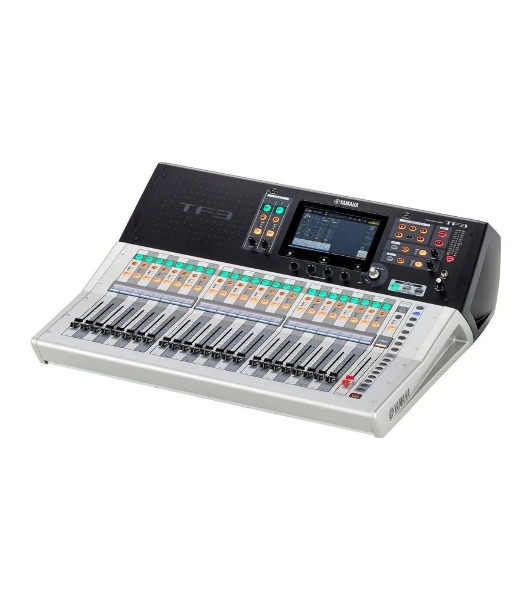 Микшер Yamaha TF3 ZG70960 цифровой, 24 аналоговых XLR/TRS MIC/LINE + 2 аналоговых RCA стерео линейных входа, 16 аналоговых XLR выходов, 25 моторизированных фейдера, 48 входных микшируемых каналов, USB 2.0