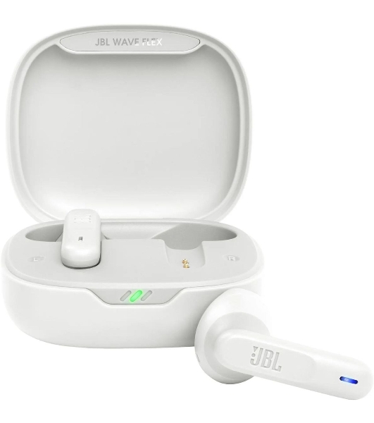 Наушники TWS JBL Wave Flex белый, вкладыши, Bluetooth, быстрая зарядка, до 8 ч