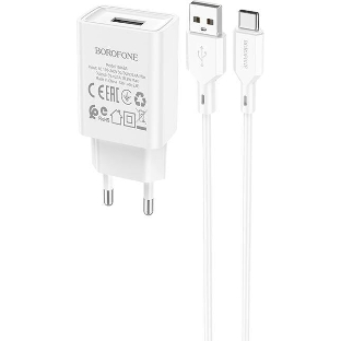 Сетевое зарядное устройство BOROFONE (6974443385731) BA68Aa для Type-C, белый