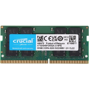 Оперативная память Crucial, DDR4, 32Gb (1x32 Gb), 3200 MHz, CL22, SO-DIMM, OEM