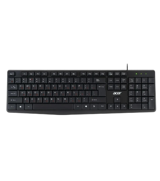 Комплект клавиатура+мышь Acer OMW141 проводной, USB, 1200 DPI, чёрный