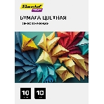 Бумага цветная Silwerhof тонир. 10 л. 10цв. A4 CREATE 80г/м2 папка, фото 1