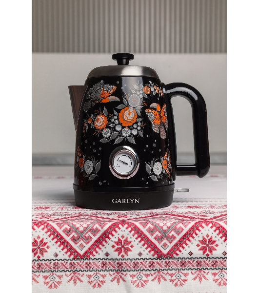 Чайник электрический GARLYN Flower Grace K-400 черный
