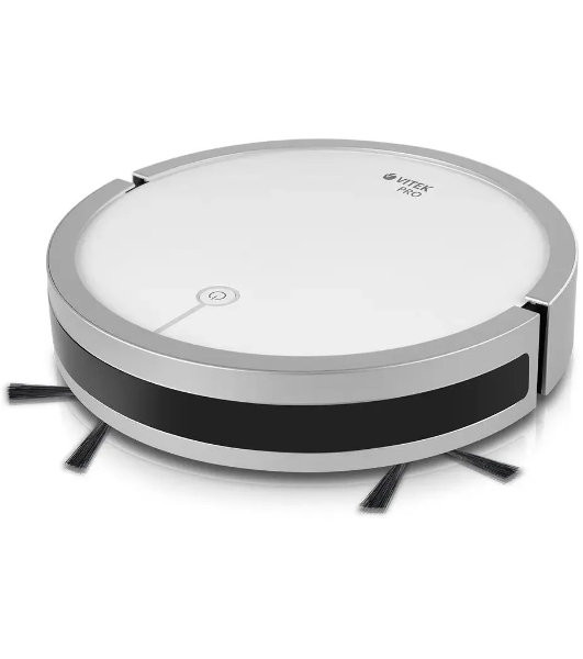 Робот-пылесос Vitek VT-1804 белый/серый, 2500 мАч Li-Ion, уборка сухая/влажная, пылесборник контейнер 0.45 л
