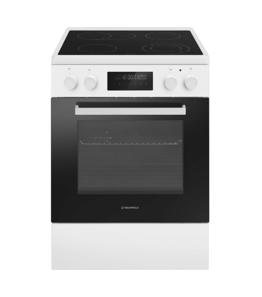 Плита электрическая Maunfeld MEC611CW09TD белый, конфорок 4 шт, духовка 59 л, 60 см x 85 см x 63 см