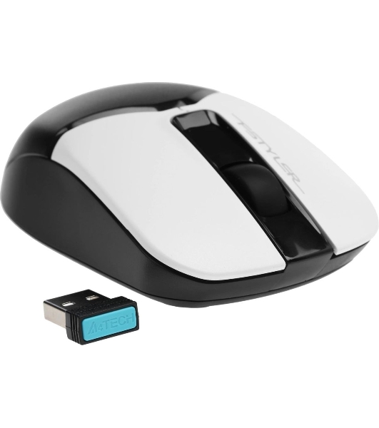 Мышь беспроводная A4Tech Fstyler FB12 белый/черный, 1200 dpi, радиоканал, Bluetooth, USB, кнопки - 3