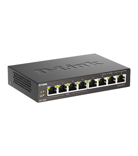 Коммутатор D-Link DGS-1008P/F3A, 8×1 Гбит/с, неуправляемый