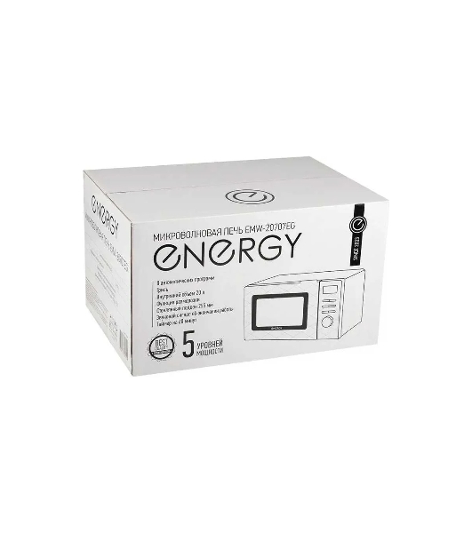 Микроволновая печь Energy EMW-20707EG белый, 20 л, 700 Вт, переключатели - кнопки, поворотный механизм