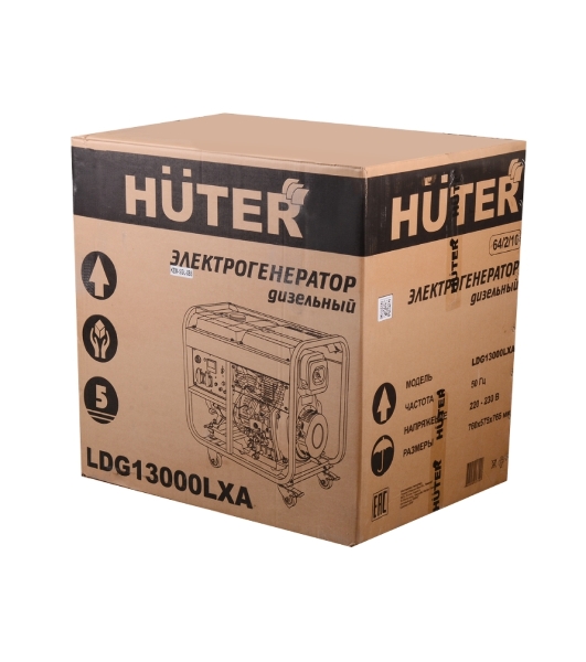 Электрогенератор дизельный Huter LDG 13000LXА, 9.5 кВт, 82 дБ, 142.5 кг