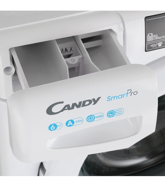 Стиральная машина Candy Smart Pro CSO34 106T1/2-07 белый, загрузка фронтальная 6 кг, 1000 об/мин., класс: А