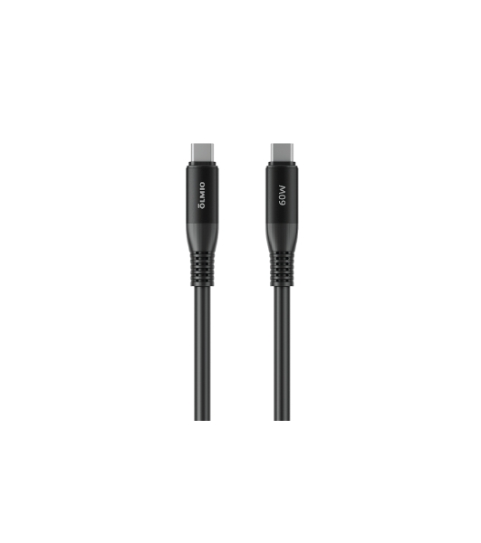 Кабель OLMIO SHIELD, Type-C - Type-C, 60W 3A, 1.2м, черный