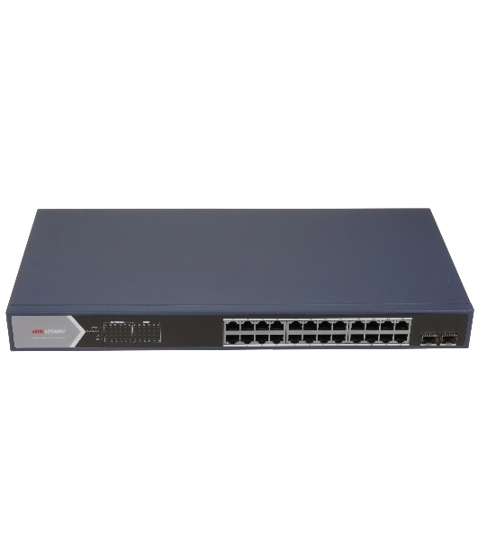 Коммутатор Hikvision DS-3E1526P-SI, 24×1 Гбит/с PoE+ + 2×1 Гбит/с SFP, настраиваемый