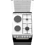 Плита комбинированная Darina 1D KM 241 337 W белый/черный, конфорок 4 шт, духовка 50 л, 50 см x 85 см x 60 см, фото3