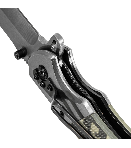 Нож складной Denzel, многоцелевой, системы Liner-Lock, с накладкой G10 на классической рукоятке 79207