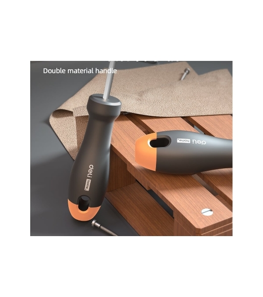 Отвертка шлицевая Home Series Gray' Deli HT1106C 6x150 мм Эксклюзивный дизайн. Рукоятка из высококачественного софттач пластика