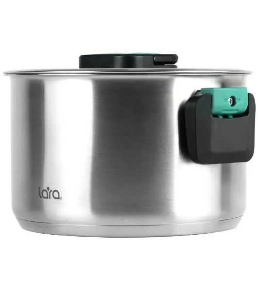 Кастрюля LARA LR02-245 Изумруд 6,4 л, нержавеющая сталь, с крышкой