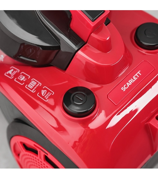 Пылесос Scarlett SC-VC80C11 красный/черный, 320/1500 Вт, уборка сухая, пылесборник контейнер 1.5 л
