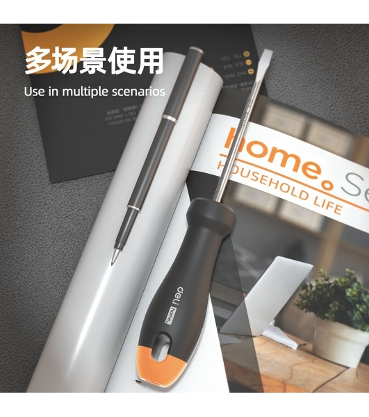 Отвертка шлицевая Home Series Gray' Deli HT1106C 6x150 мм Эксклюзивный дизайн. Рукоятка из высококачественного софттач пластика