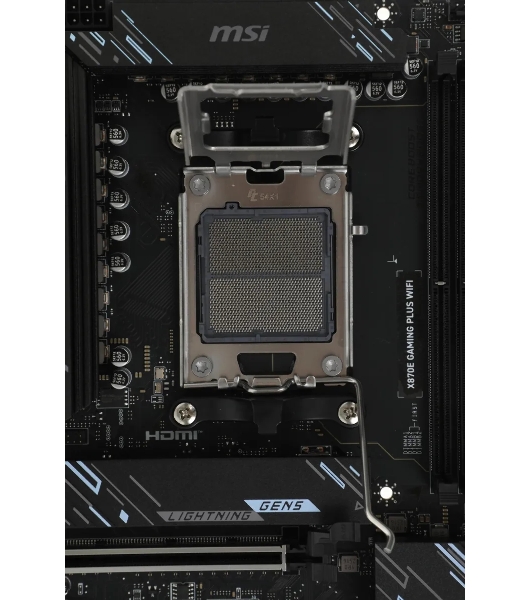 Материнская плата MSI X870E GAMING PLUS WIFI, AM5, AMD X870E, 4xDDR5, 4xSATA, 3xM.2, 1xPCIe 5.0 x16, 1xPCIe 4.0 x4, 2xPCIe 3.0 x1, 1xHDMI, 1xUSB Type-C, 1x5Gb LAN, Wi-Fi 7, Bluetooth 5.4, 2xUSB-C 20Gbps, 1xUSB-C 40Gbps, 2xUSB-A 5Gbps, 2xUSB-A 10Gbps, 4xUSB-A 2.0, 3x3.5 мм, 7.1, ATX