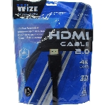 Кабель HDMI C-HM-HM-7.5M Wize, 7.5 м, v.2.0, 19M/19M, позол.разъемы, экран, черный, пакет, фото2