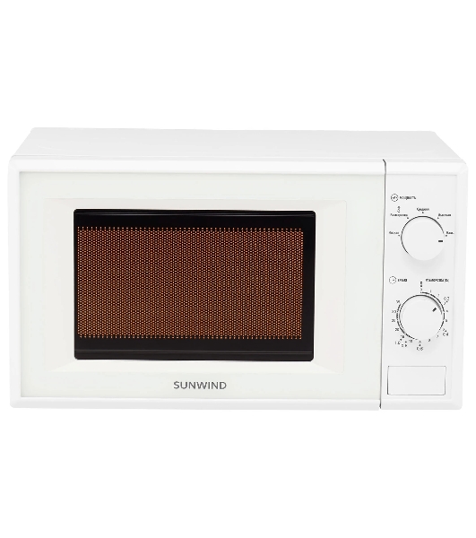 Микроволновая печь SunWind SUN-MW051 белый, 20 л, 700 Вт, переключатели - поворотный механизм