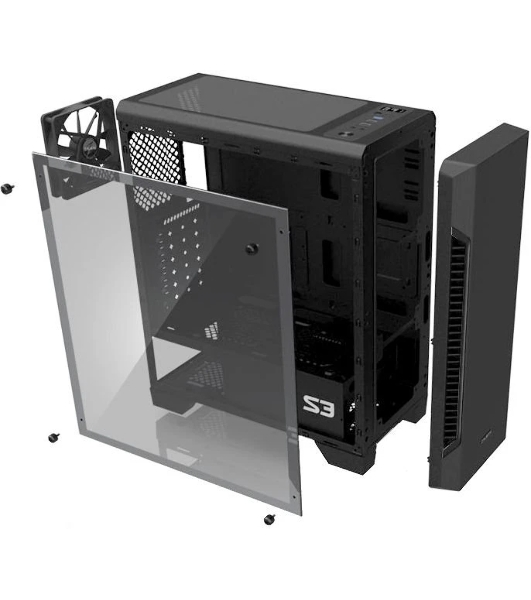 Компьютерный корпус Zalman S3 черный без БП ATX 2x120мм 2xUSB 2.0 1xUSB 3.0 audio bott PSU