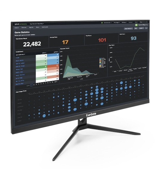Монитор 27' ExeGate ProSmart EV2707A VA 1920x1080, 75 Гц, 5 мс, 16:9, 280 кд/м², 1xHDMI, 1xVGA, 3.5 мм, черный