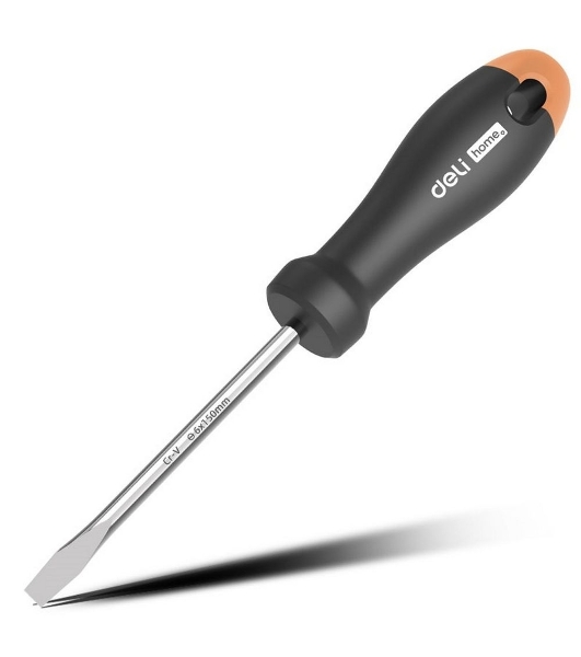 Отвертка шлицевая Home Series Gray' Deli HT1106C 6x150 мм Эксклюзивный дизайн. Рукоятка из высококачественного софттач пластика