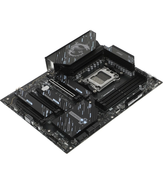 Материнская плата MSI X870E GAMING PLUS WIFI, AM5, AMD X870E, 4xDDR5, 4xSATA, 3xM.2, 1xPCIe 5.0 x16, 1xPCIe 4.0 x4, 2xPCIe 3.0 x1, 1xHDMI, 1xUSB Type-C, 1x5Gb LAN, Wi-Fi 7, Bluetooth 5.4, 2xUSB-C 20Gbps, 1xUSB-C 40Gbps, 2xUSB-A 5Gbps, 2xUSB-A 10Gbps, 4xUSB-A 2.0, 3x3.5 мм, 7.1, ATX