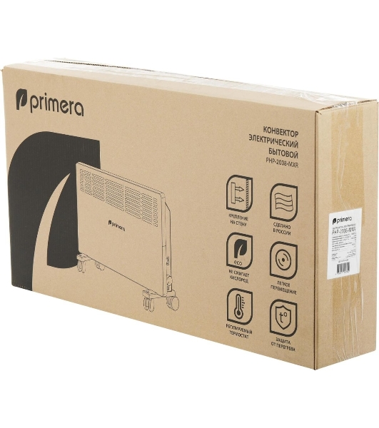 Конвектор электрический Primera Ram PHP-2008-MXR, белый, 2000 Вт, 25 м2, термостат