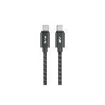 Кабель OLMIO REEL, Type-C - Type-C, 60W 3A, 1.2м, тканевая оплетка, черный, фото 1