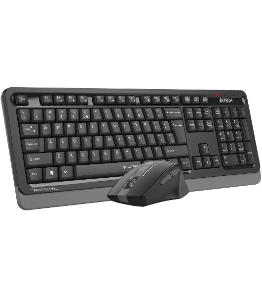 Комплект клавиатура+мышь A4Tech FStyler FGS1035Q беспроводной, USB, 2000 DPI, чёрный/серый