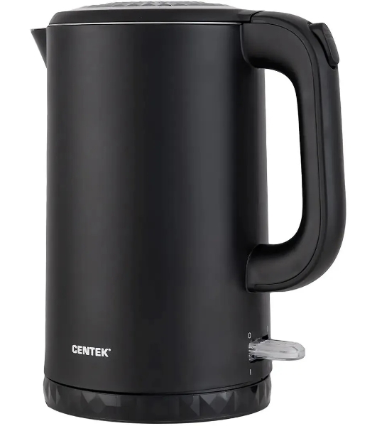 Электрочайник Centek CT-0020 черный, 1.7 л, 2200 Вт, скрытый нагревательный элемент